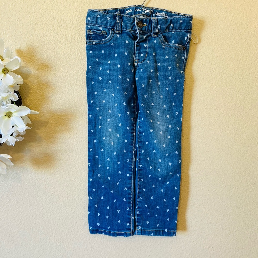 Star Print Skinny Jeans Adjustable Waist-4T
